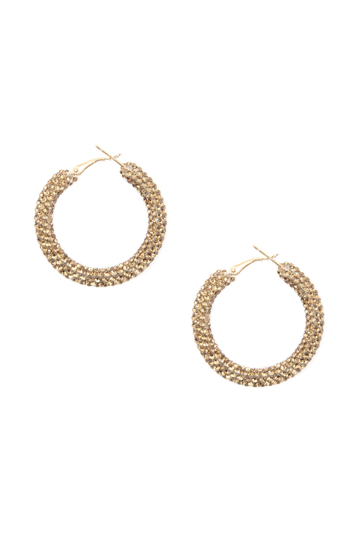 Rhinestone Coated Hoop Earring