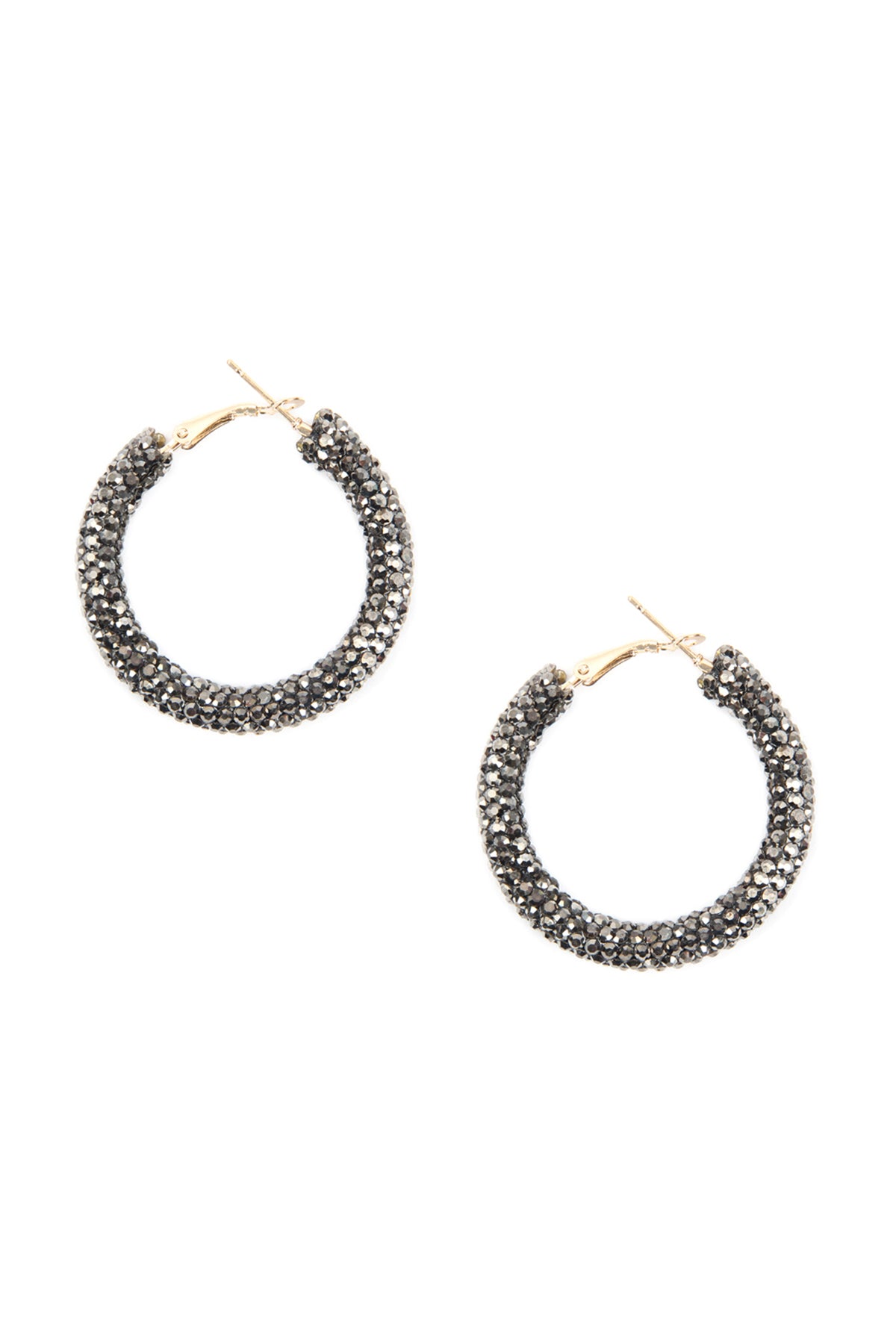 Rhinestone Coated Hoop Earring