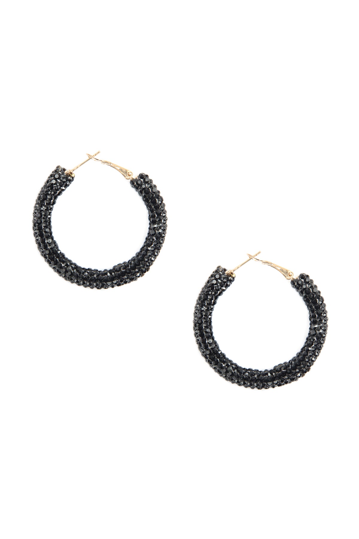 Rhinestone Coated Hoop Earring