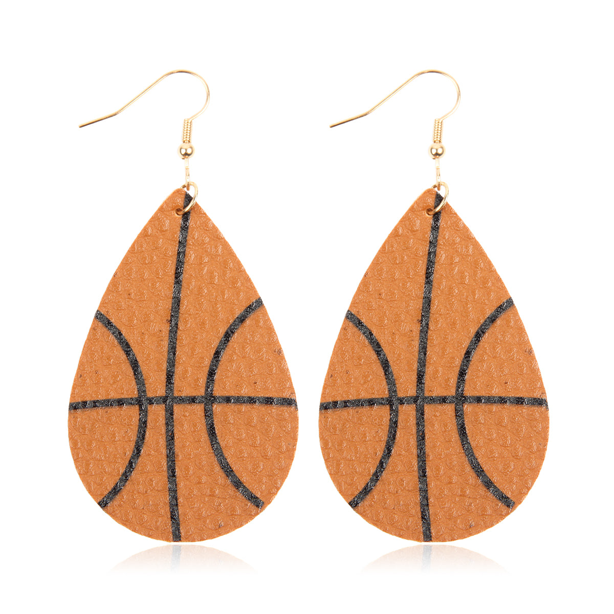 Basketball Sports Leather Teardrop Earrings