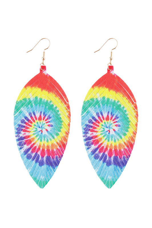 Multi Color 1 Vibrant Leather Drop Earrings
