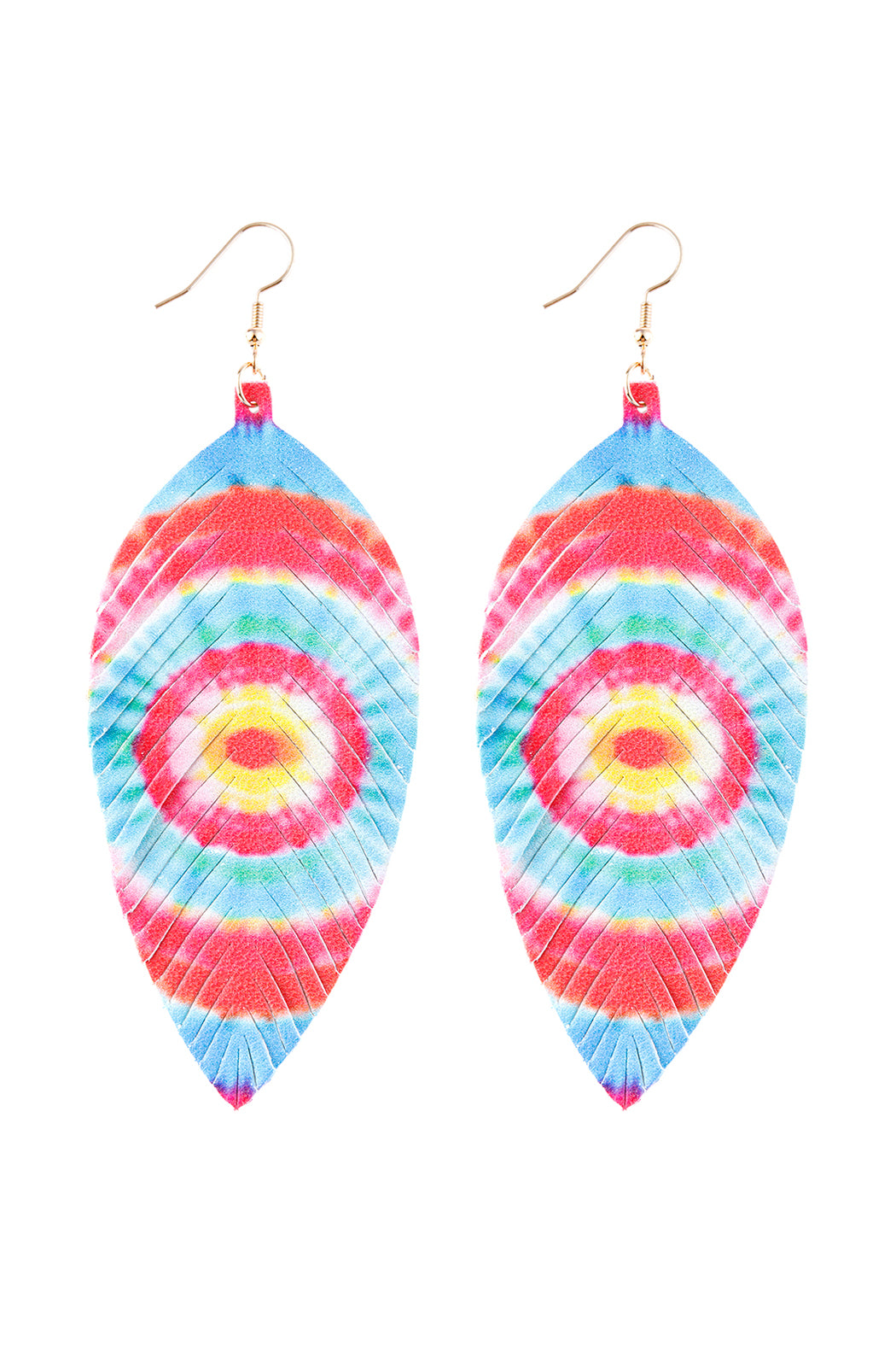 Multi Color Vibrant Leather Drop Earrings