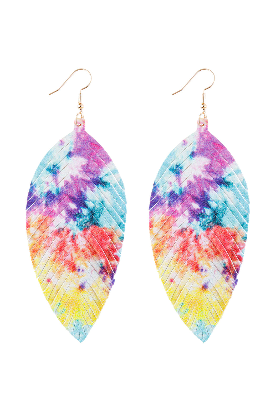Multi Color Vibrant Leather Drop Earrings