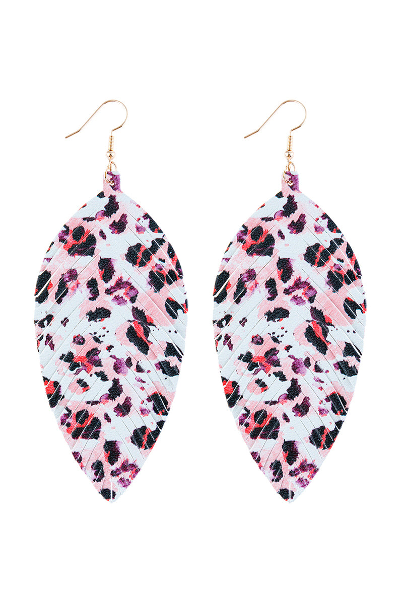 Multi Color Vibrant Leather Drop Earrings