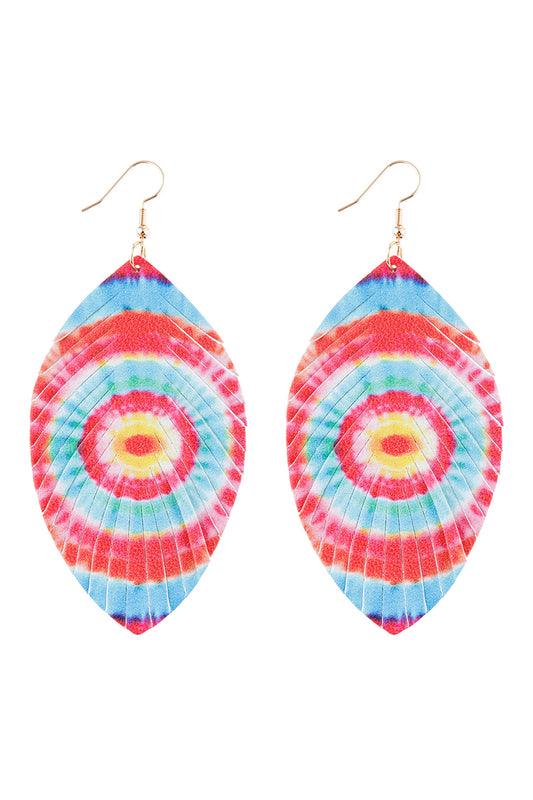 Multi Color 3 Vibrant Colors Drop Earrings