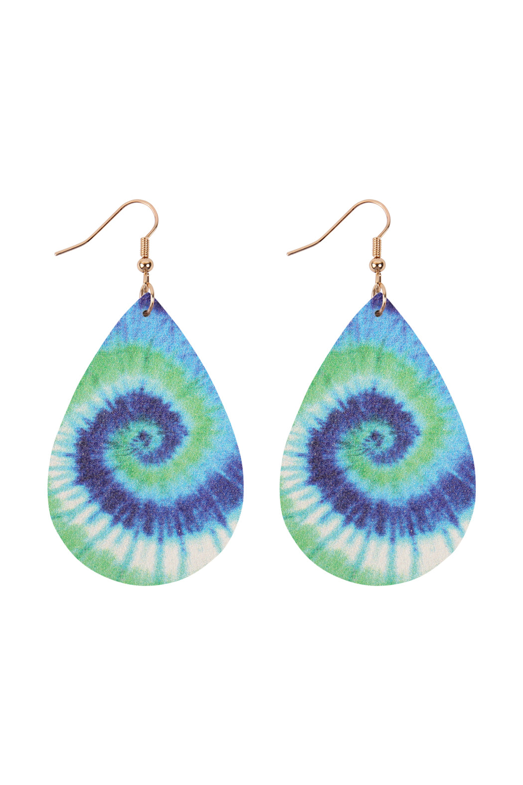 Multi Color Abstract Design Leather Teardrop Hook Earrings
