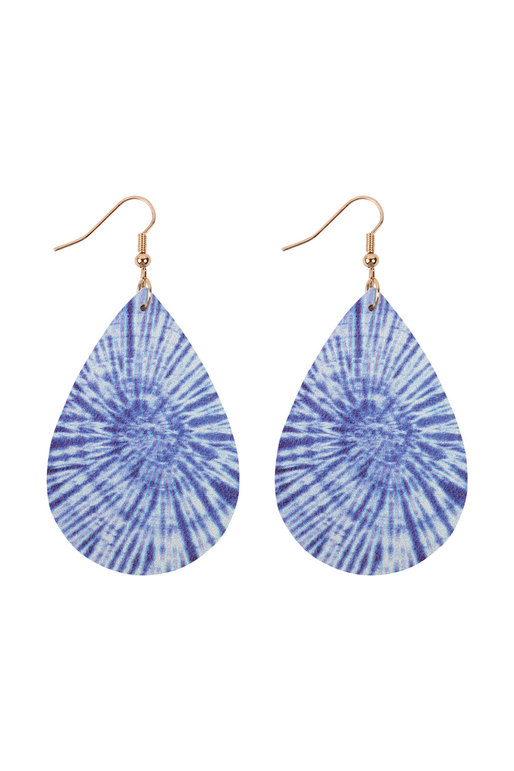 Multi Color Abstract Design Leather Teardrop Hook Earrings