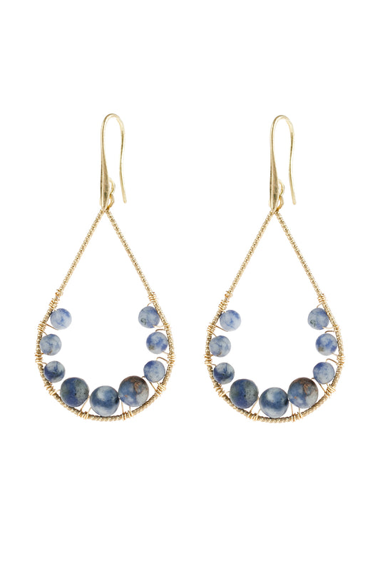 Natural Stone Teardrop Hook Earrings