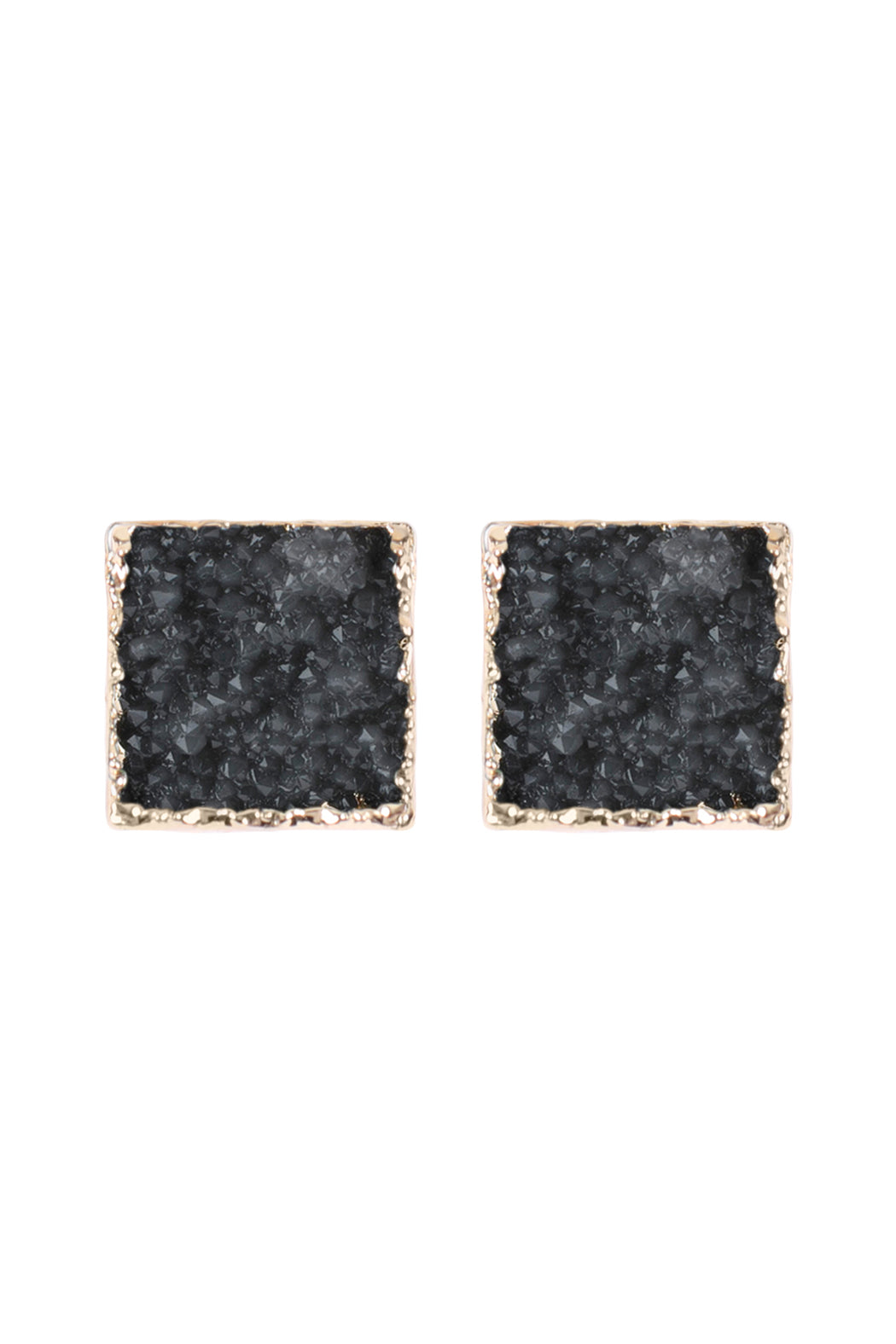 Square Druzy Stone Earrings