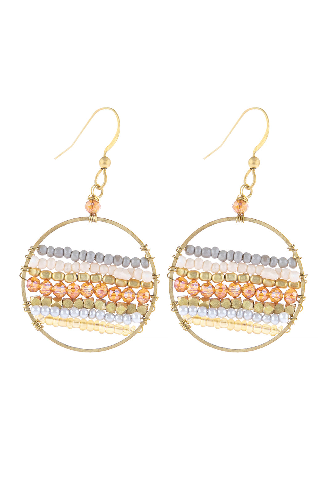 Mixed Beads Drop Earrings Multicolor