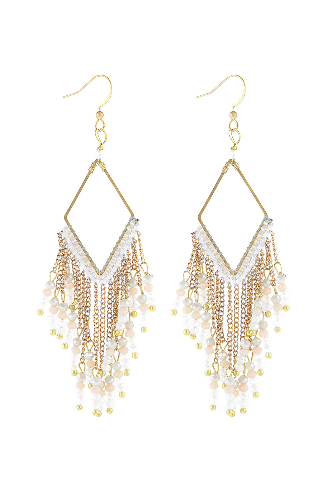 Dangle Beaded Earrings Natural