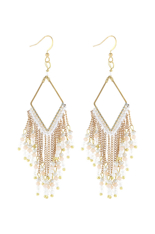 Dangle Beaded Earrings Natural
