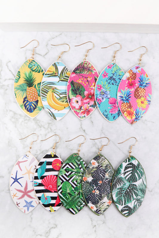 Tropical Print Mar2uise Drop Earrings