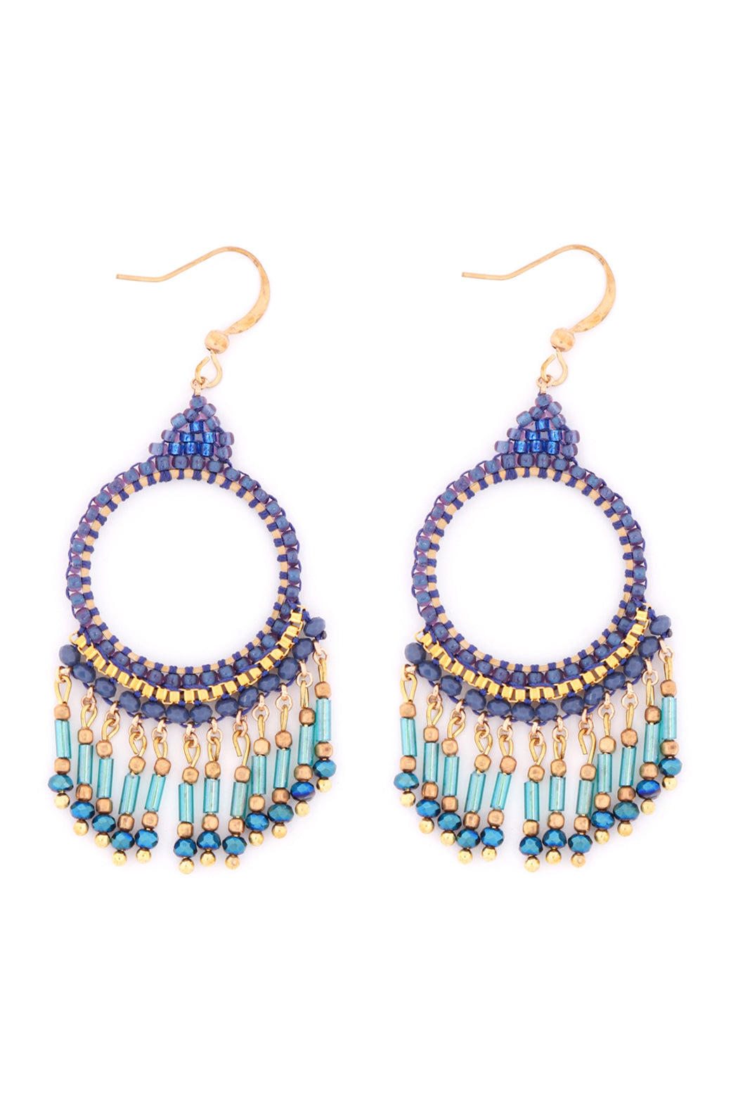 Bohemian Beads Chandelier Fish Hook Earrings