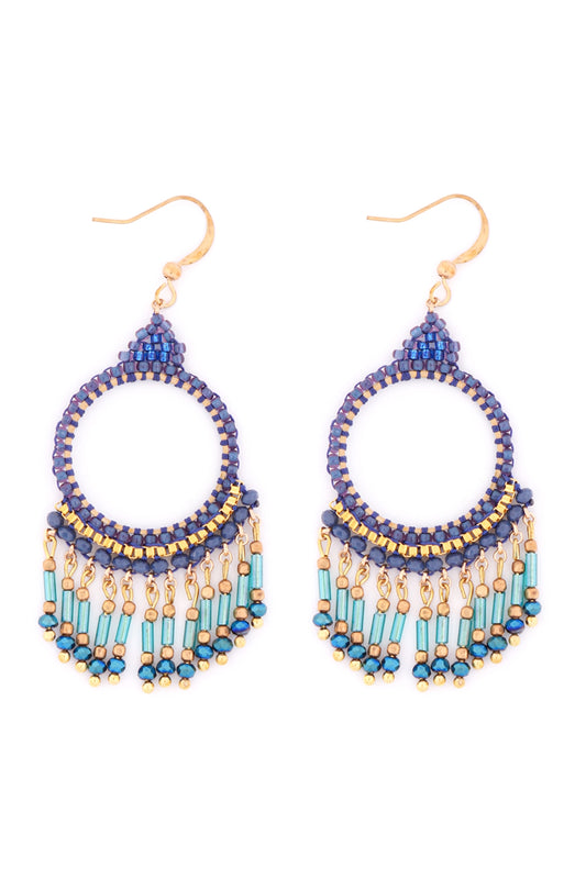Bohemian Beads Chandelier Fish Hook Earrings