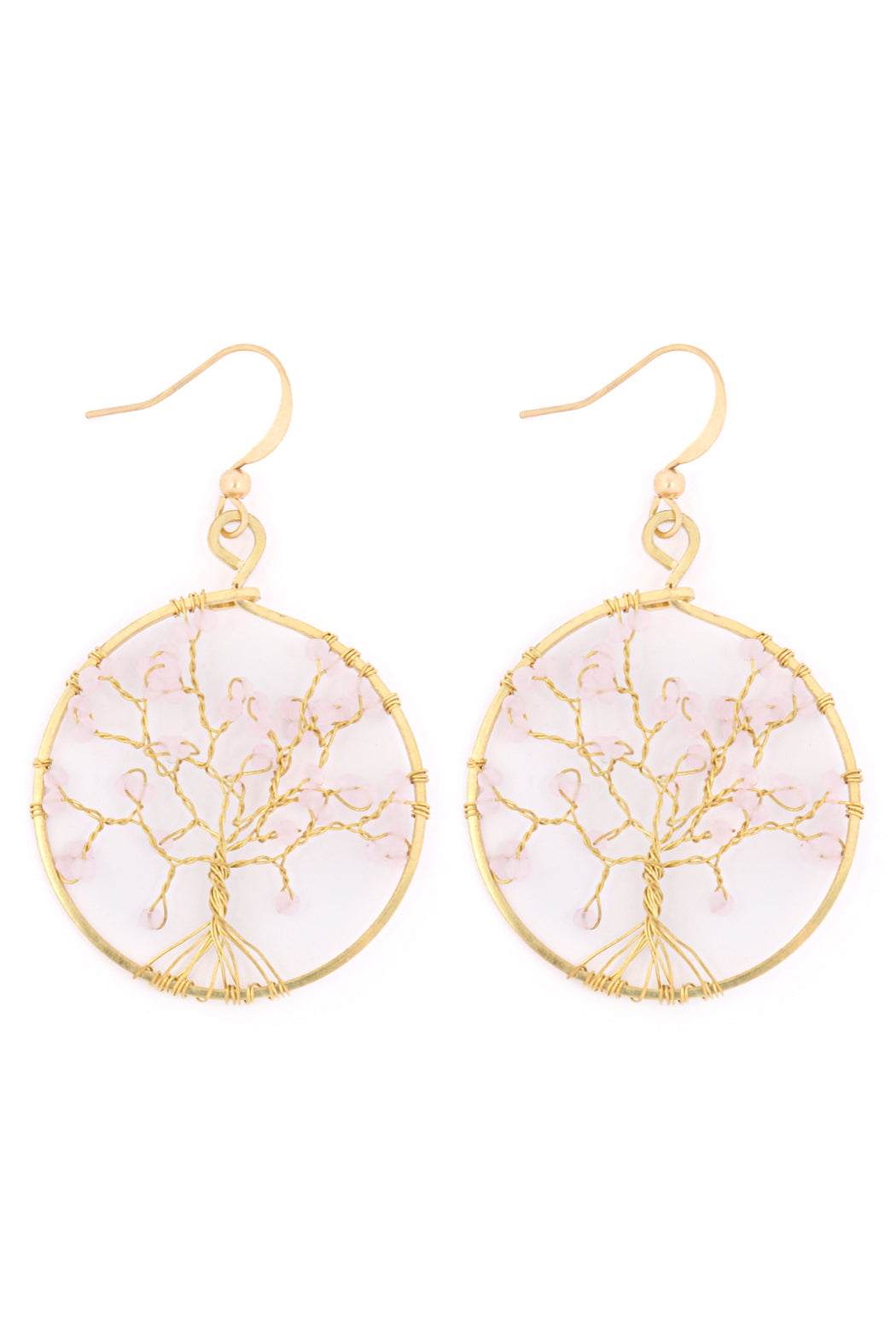 Tree Of Life Round Hook Earrings