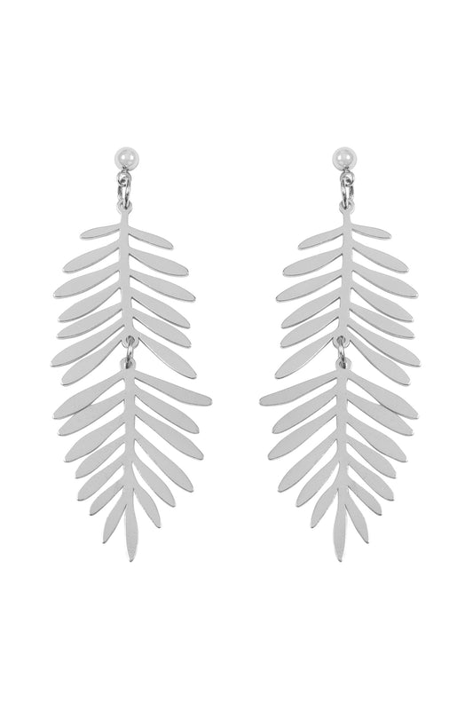 Metal Leaf Dangle Drop Earrings