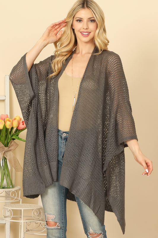 en's Crochet Mesh Kimono Cardigan for Summer