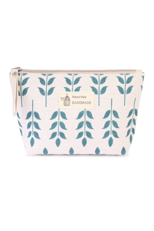 Leaf Printed Cosmetic Bag