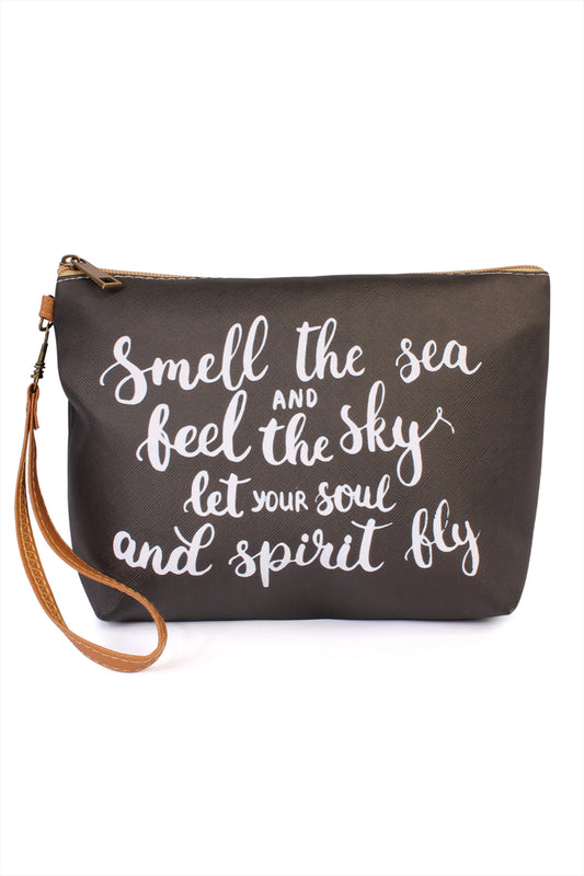 "Smell the Sea" Wristlet Make Up Bag