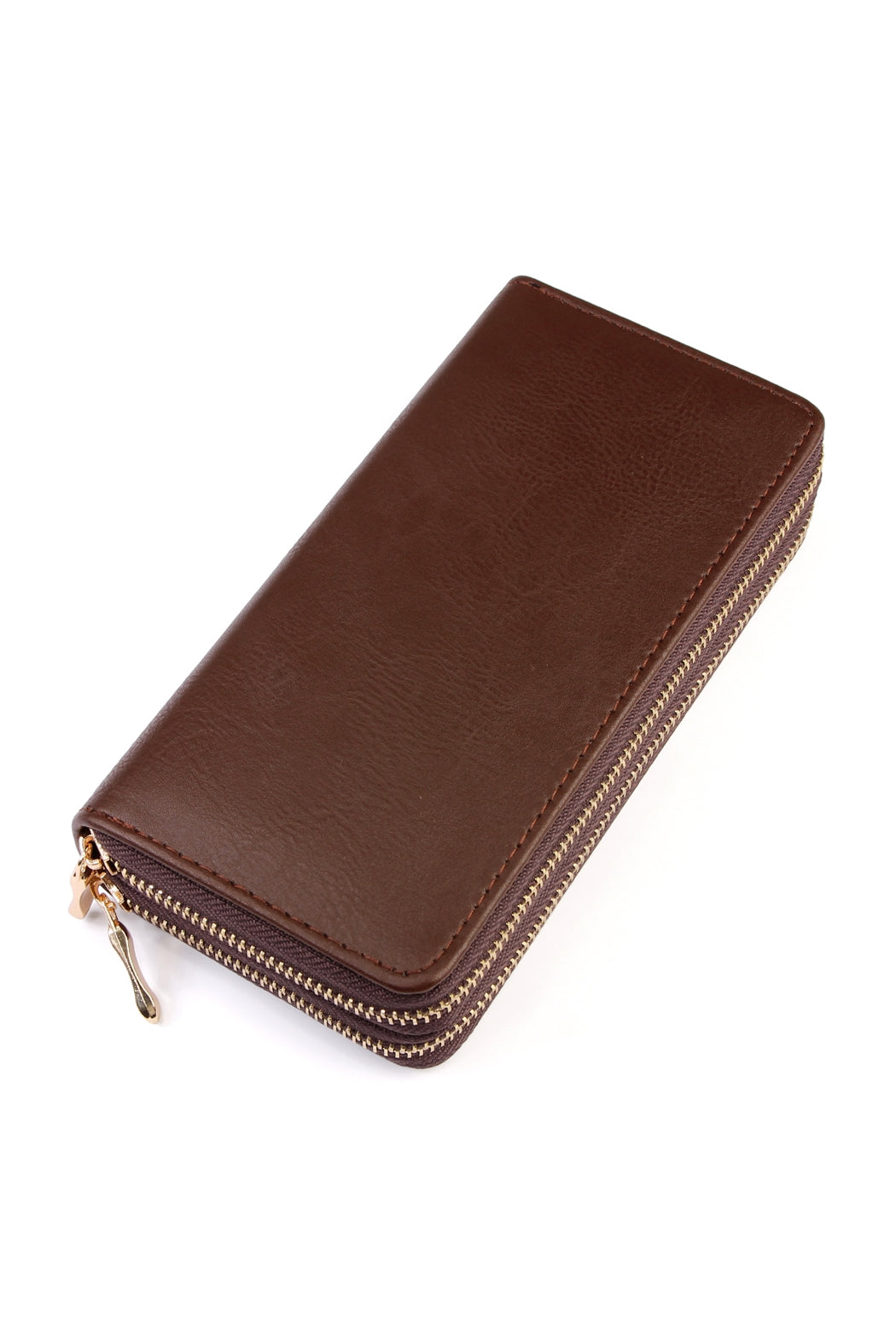 Natural Double Zipper Wallet