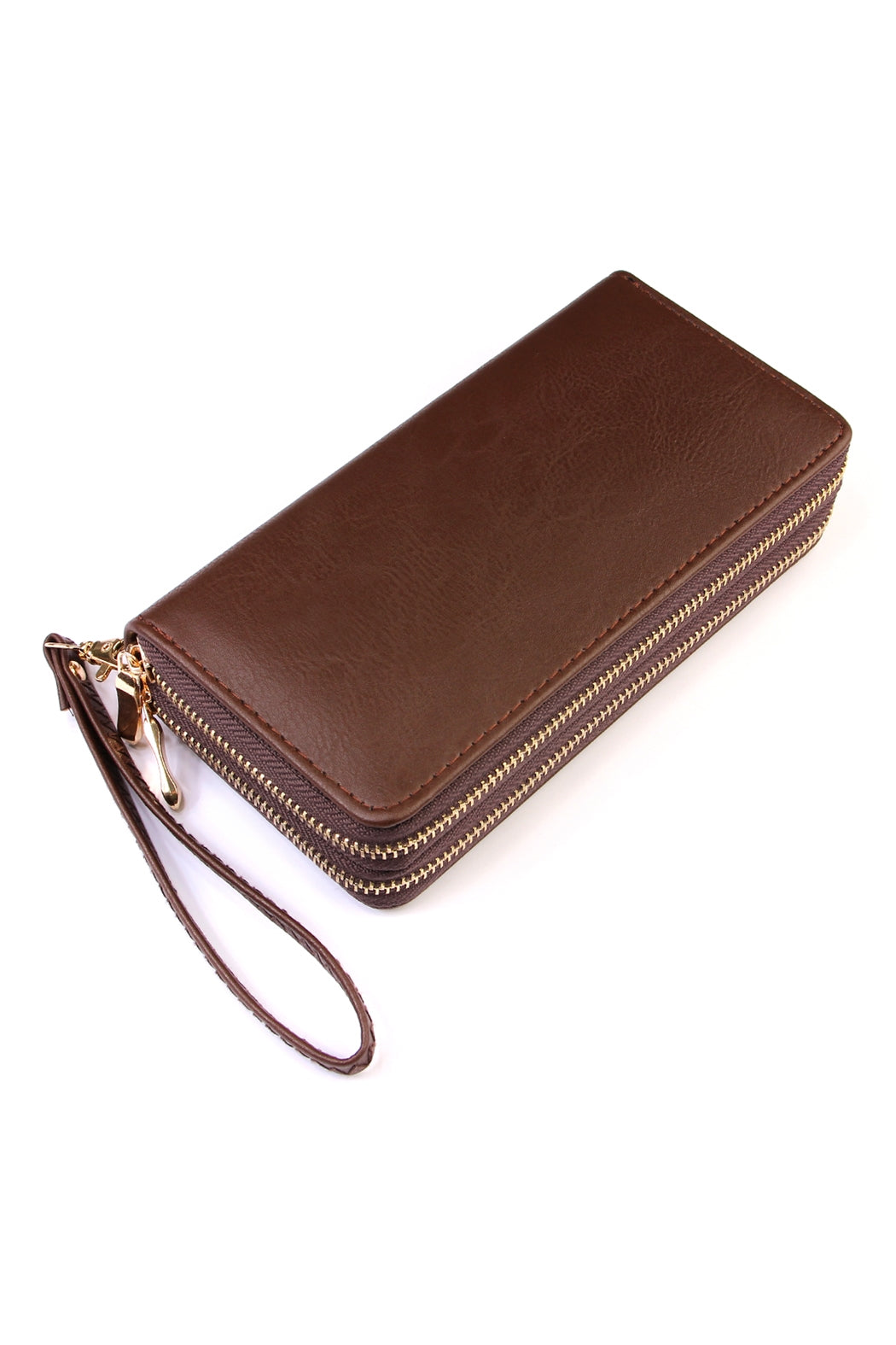 Natural Double Zipper Wallet