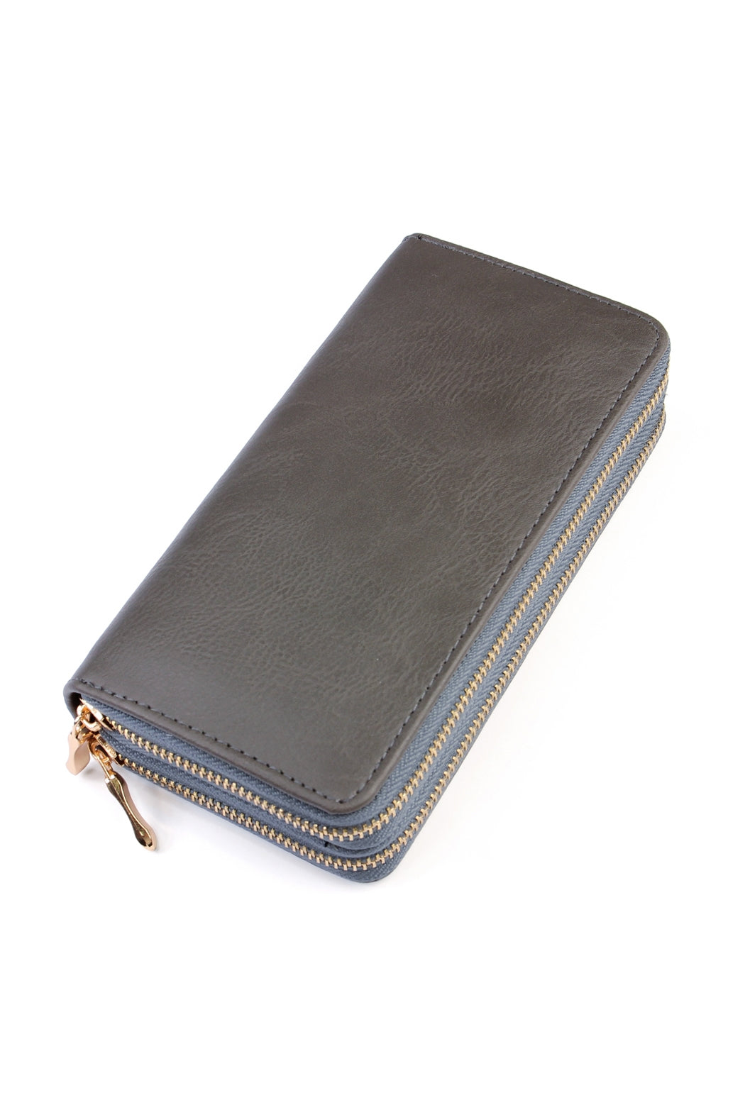 Natural Double Zipper Wallet