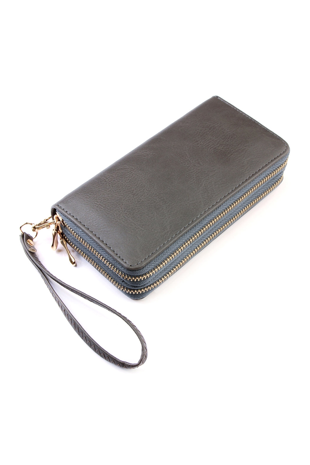 Natural Double Zipper Wallet