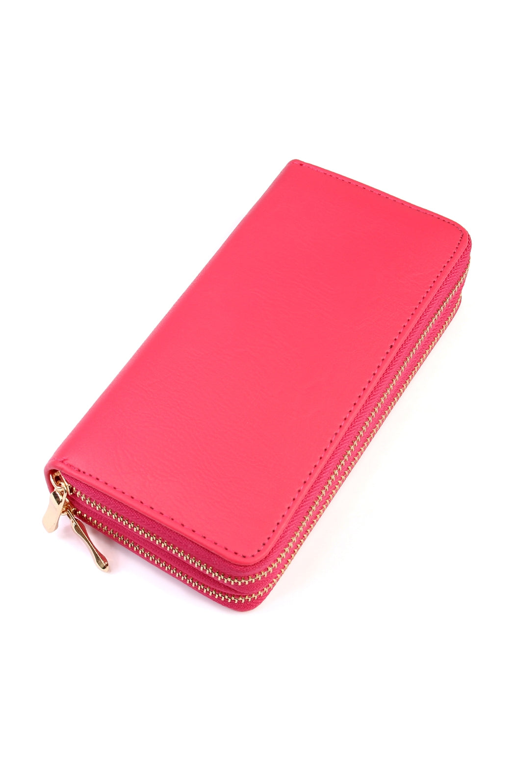 Natural Double Zipper Wallet