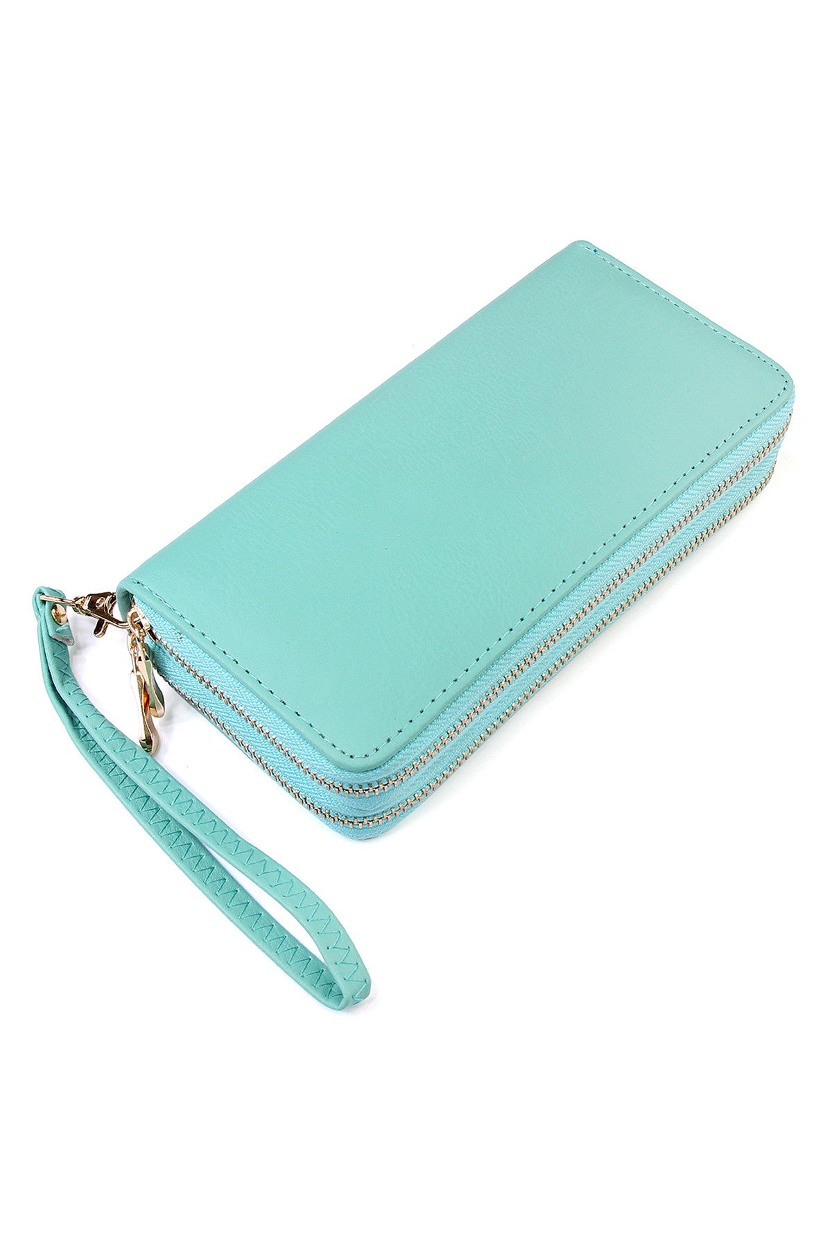Natural Double Zipper Wallet