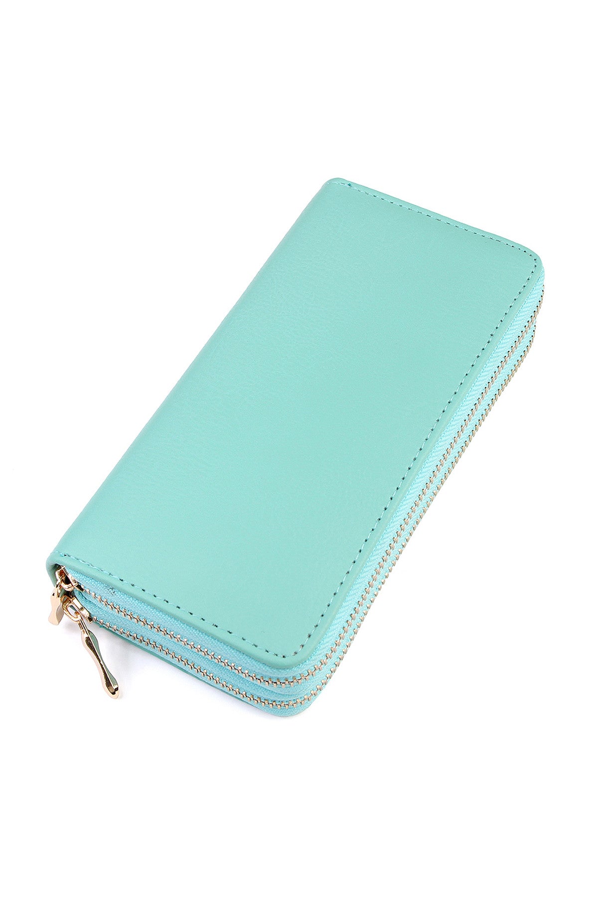 Natural Double Zipper Wallet