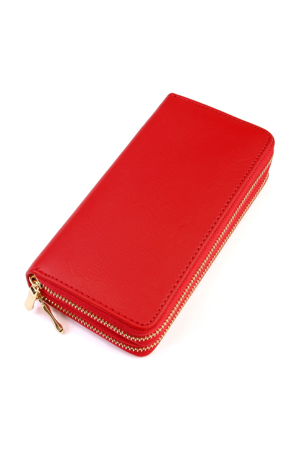 Natural Double Zipper Wallet