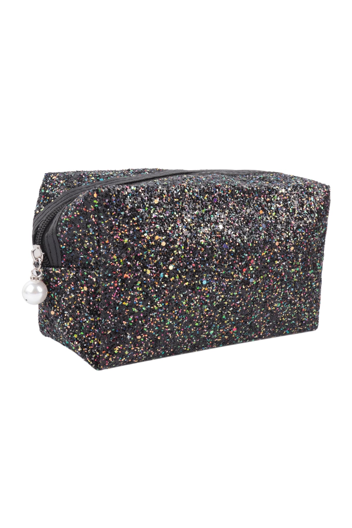 Glitter Pearl Zipper Cosmetic Bag