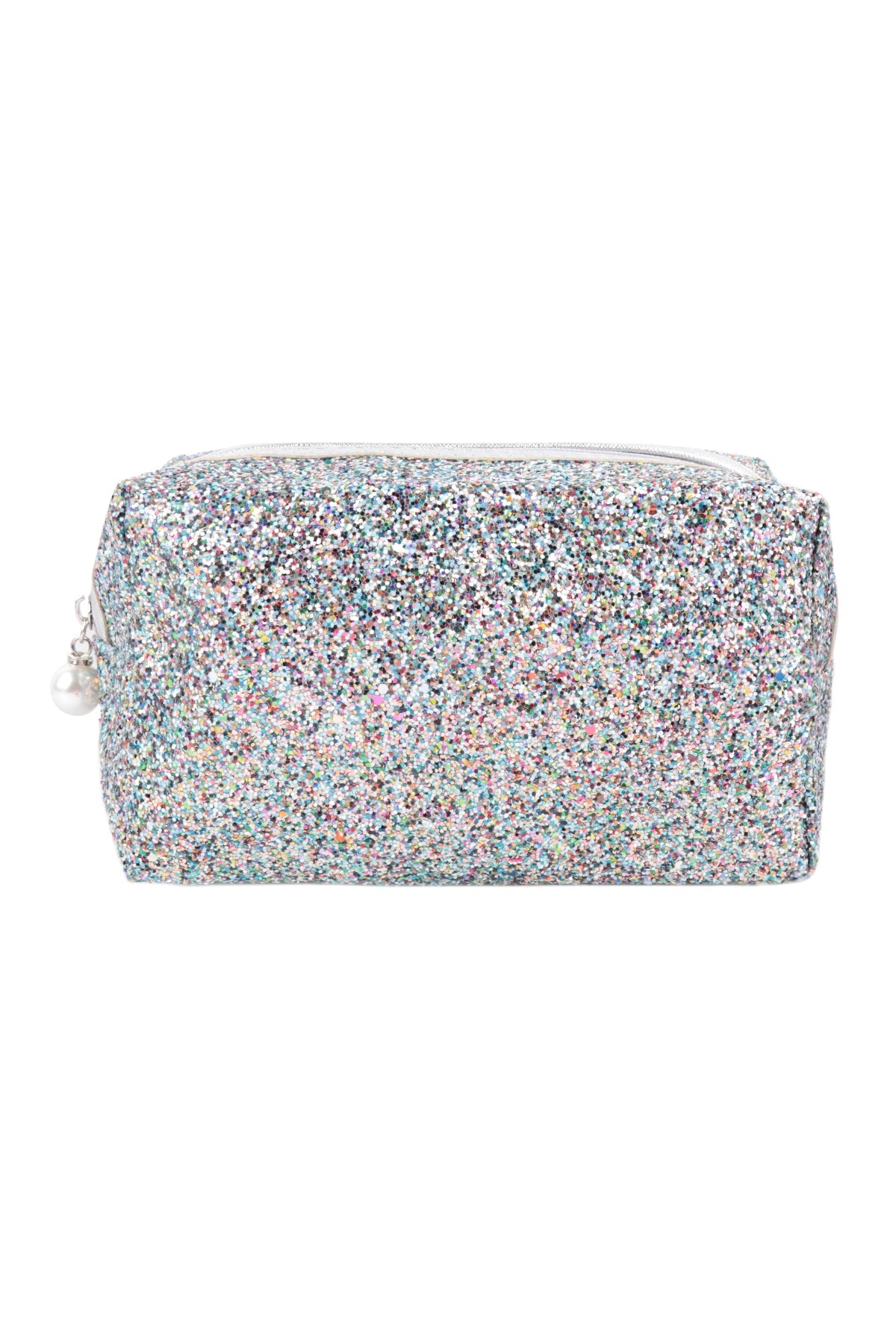 Glitter Pearl Zipper Cosmetic Bag