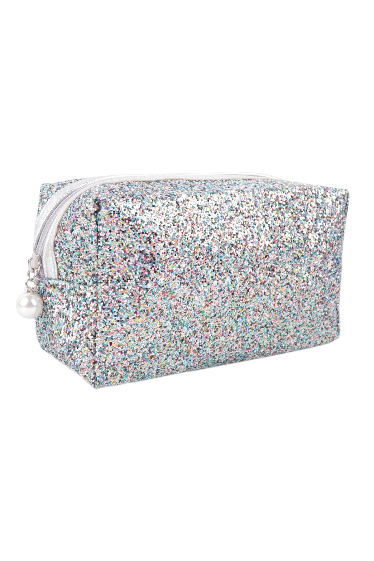 Glitter Pearl Zipper Cosmetic Bag