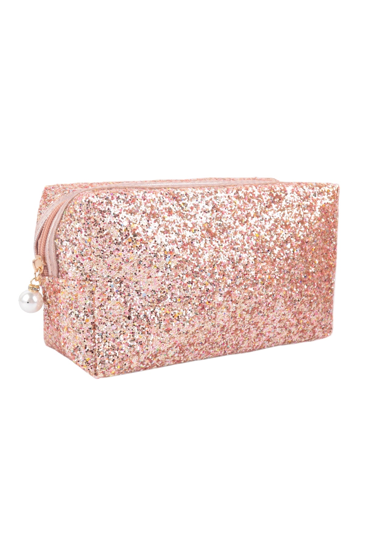Glitter Pearl Zipper Cosmetic Bag