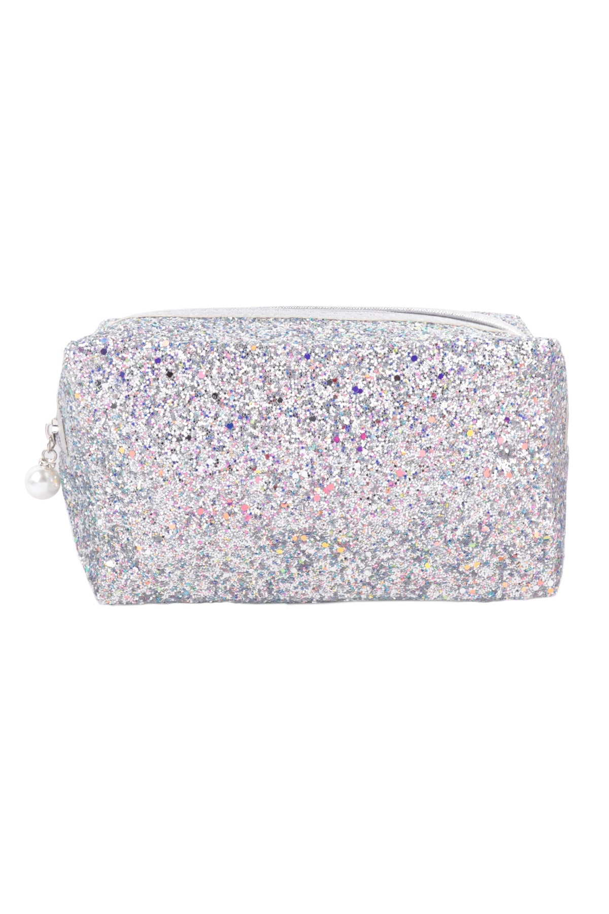 Glitter Pearl Zipper Cosmetic Bag
