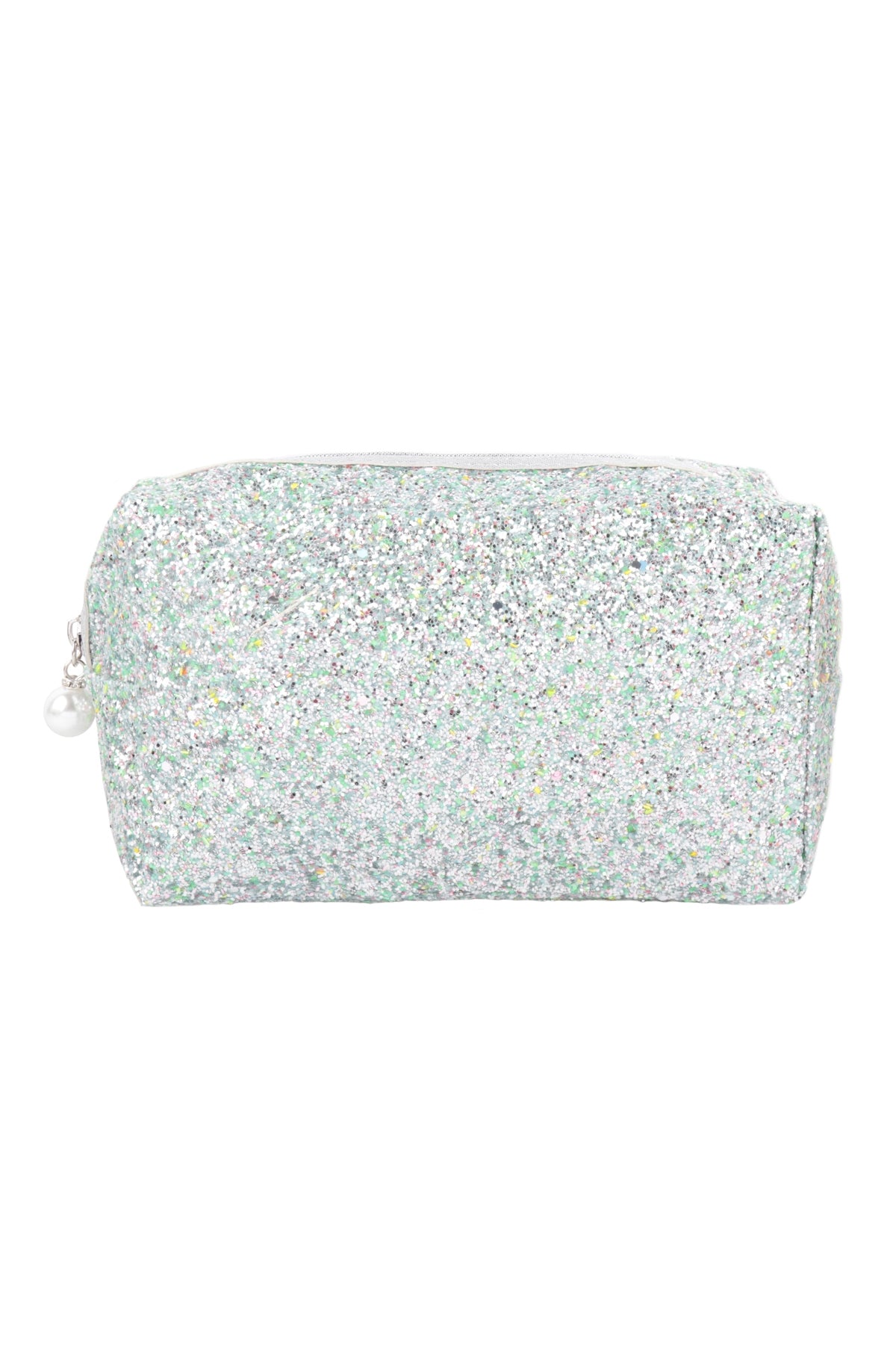 Glitter Pearl Zipper Cosmetic Bag