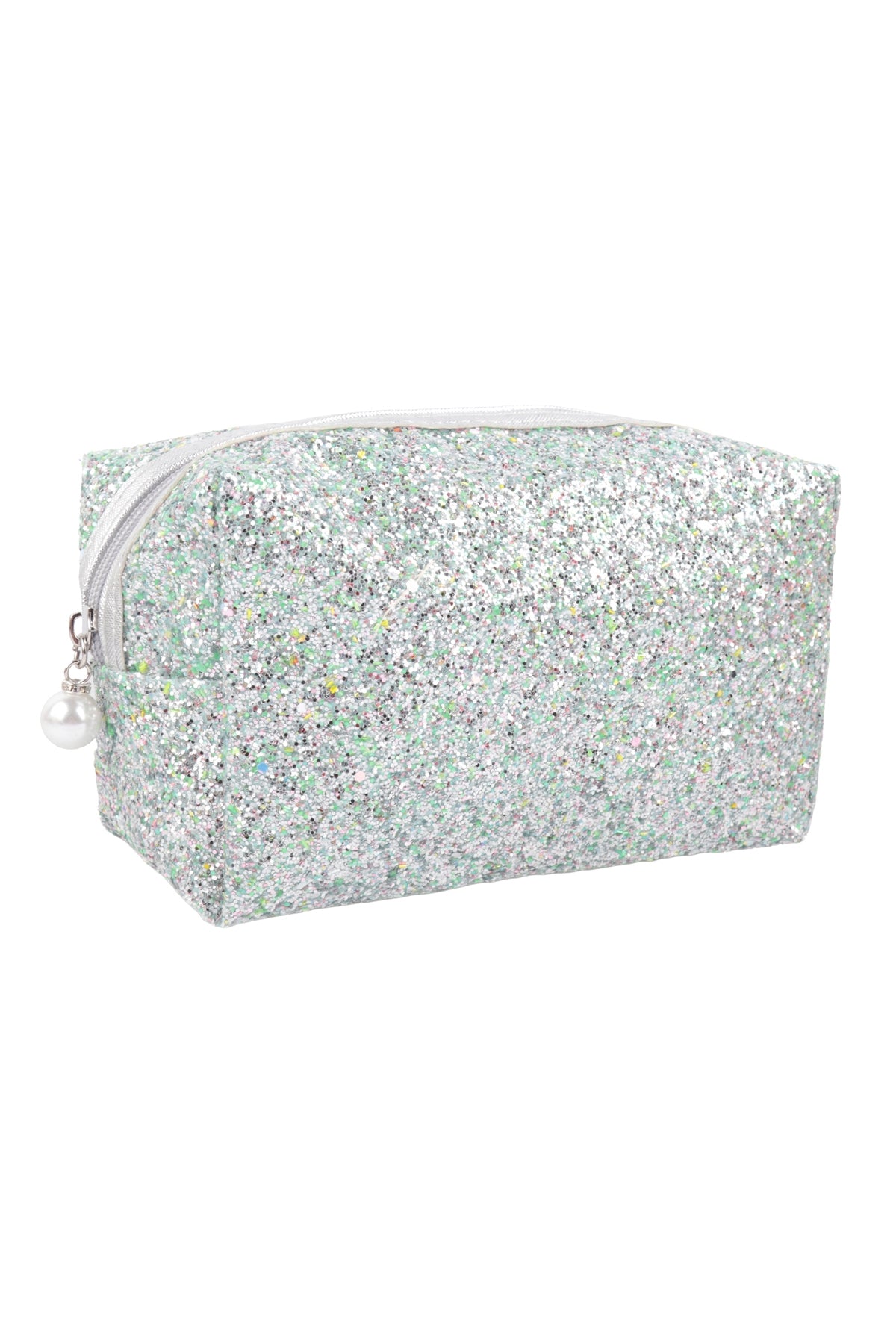 Glitter Pearl Zipper Cosmetic Bag