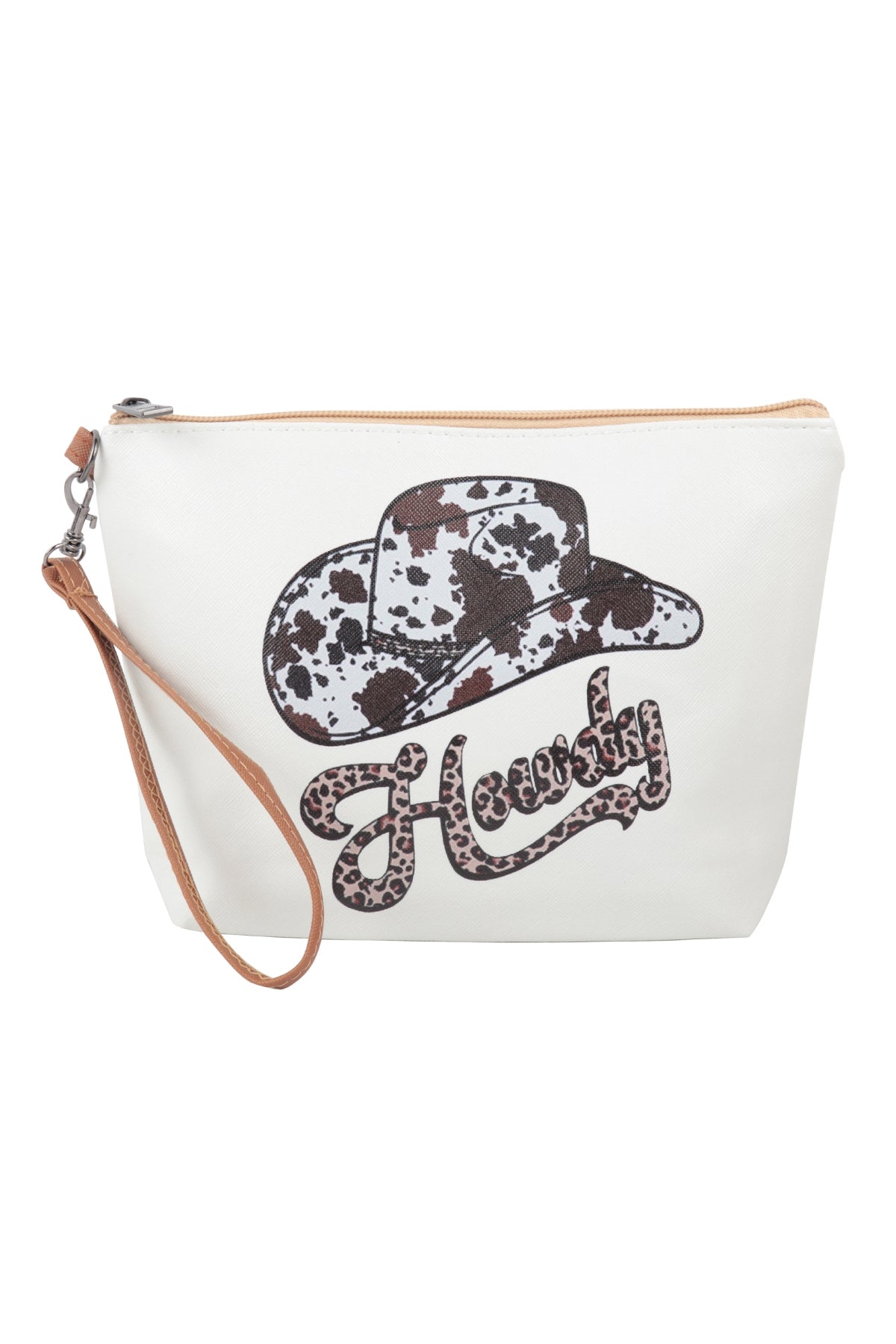 Howdy Print Cosmetic Pouch Bag w/ Wristlet