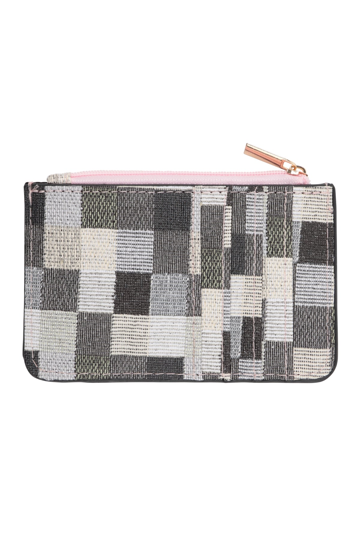 Tile Pattern with Card Holder Zipper Wallet