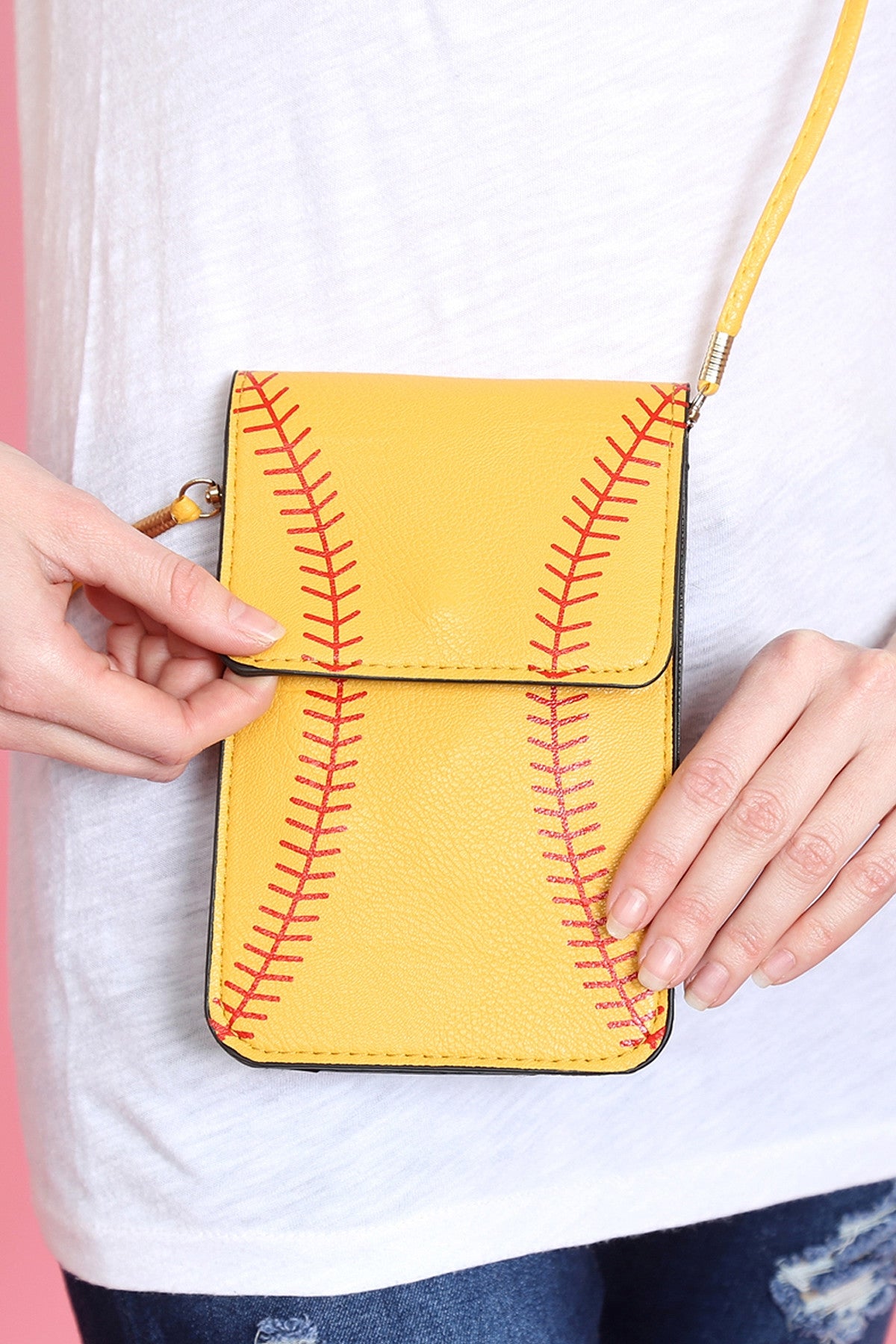Baseball Cellphone Transparent Crossbody Bag