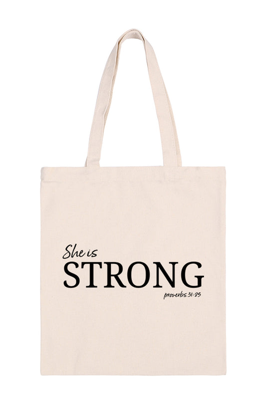 She is Strong Print Minimalist Fashion Tote Bag