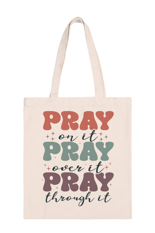 Pray On It Print Minimalist Fashion Tote Bag