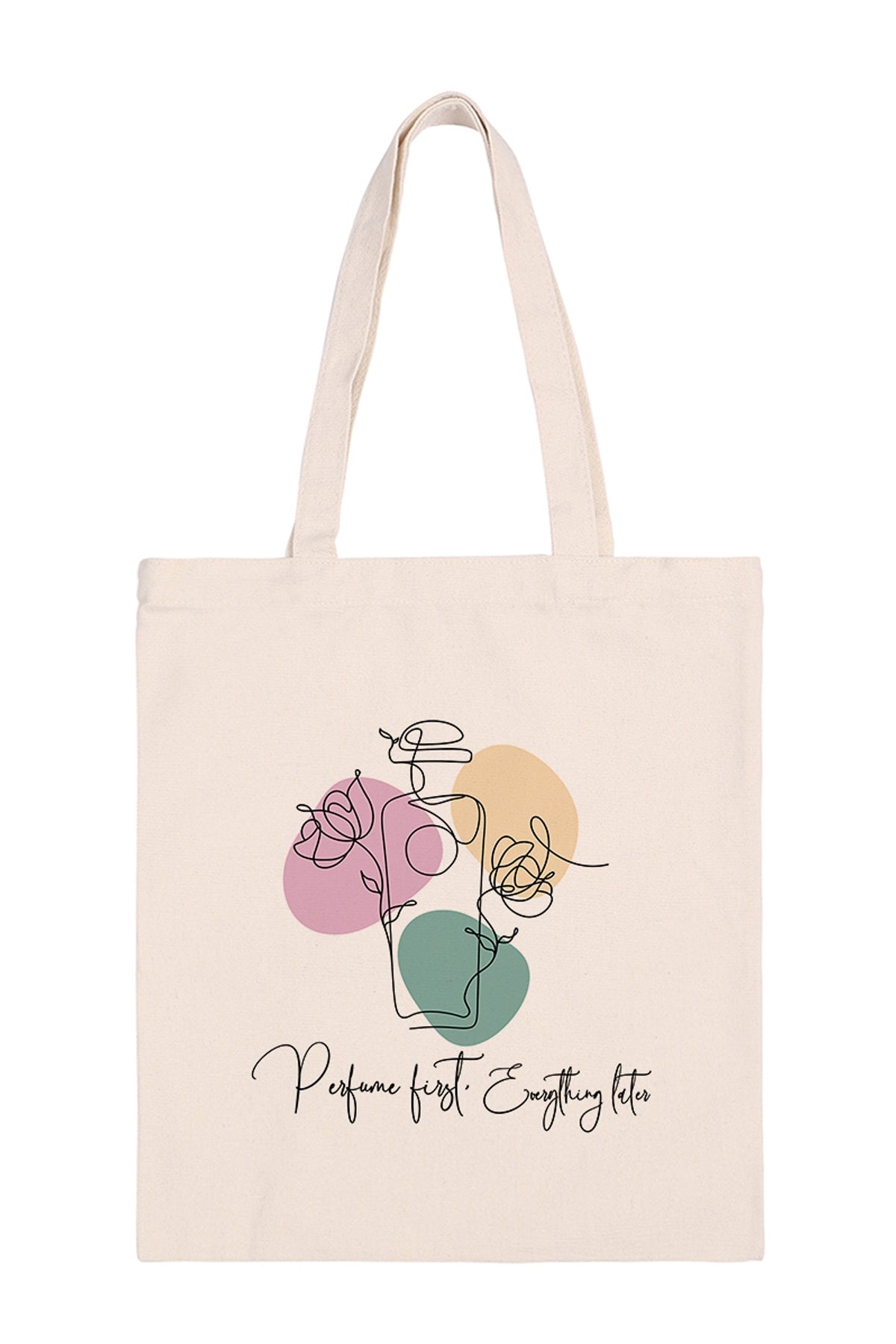 Perfume First, Everything Later Minimalist Fashion Tote Bag