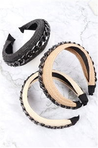 Chain Accent Head Band - Hair Accessory
