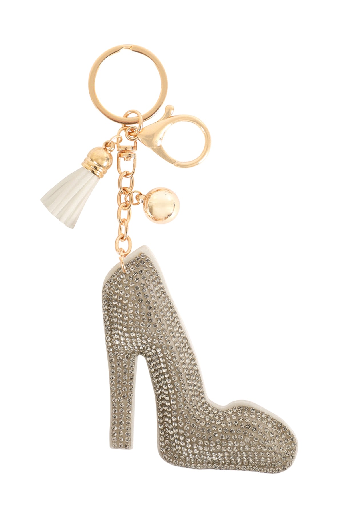 High Heels Rhinestone Tassel Keychain