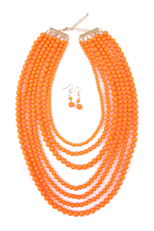 Women's Multilayer Acrylic Necklace & Earring Jewelry Set