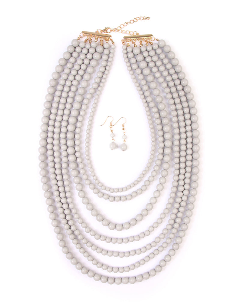 Women's Multilayer Acrylic Necklace & Earring Jewelry 1 Set