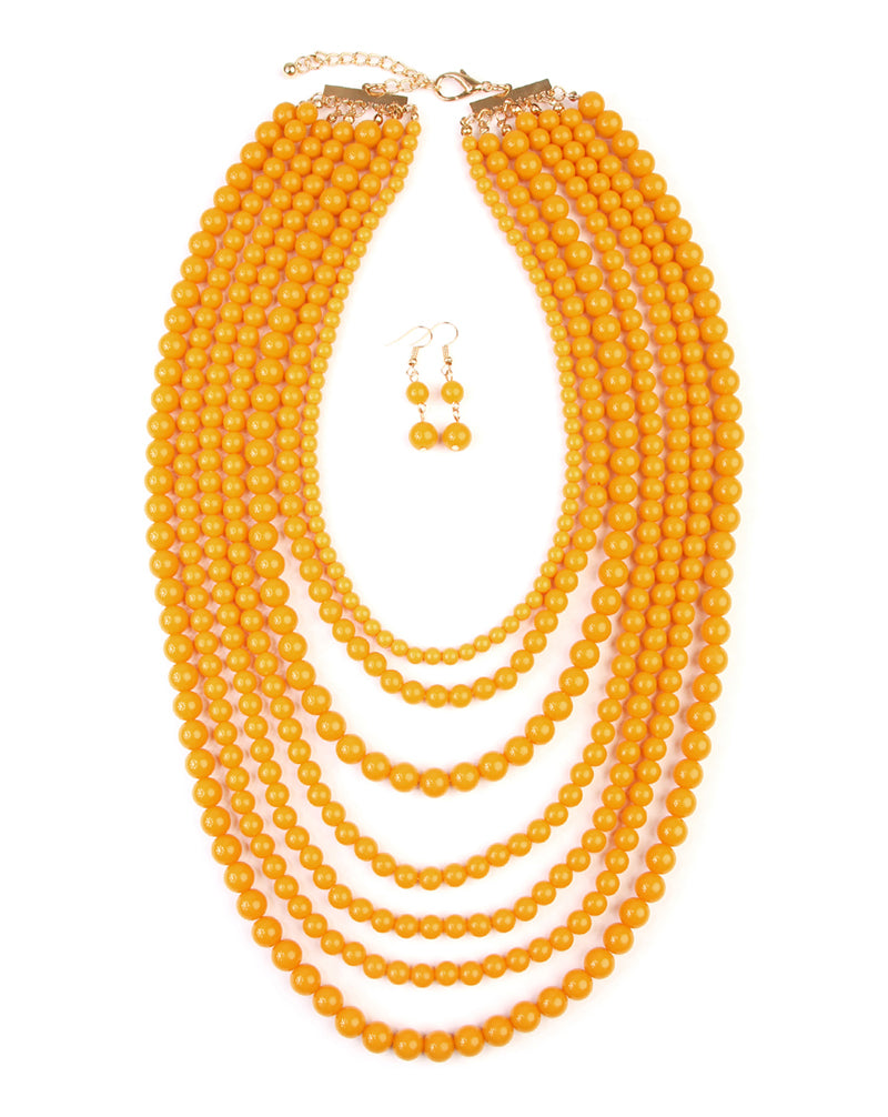 Women's Multilayer Acrylic Necklace & Earring Jewelry Set